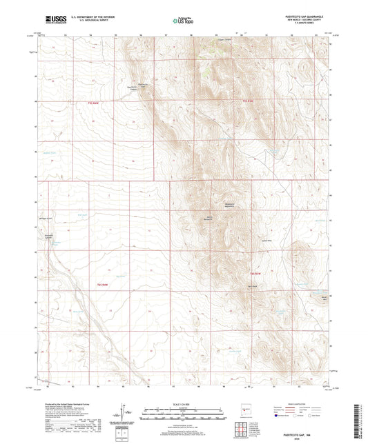 Puertecito Gap New Mexico US Topo Map Image