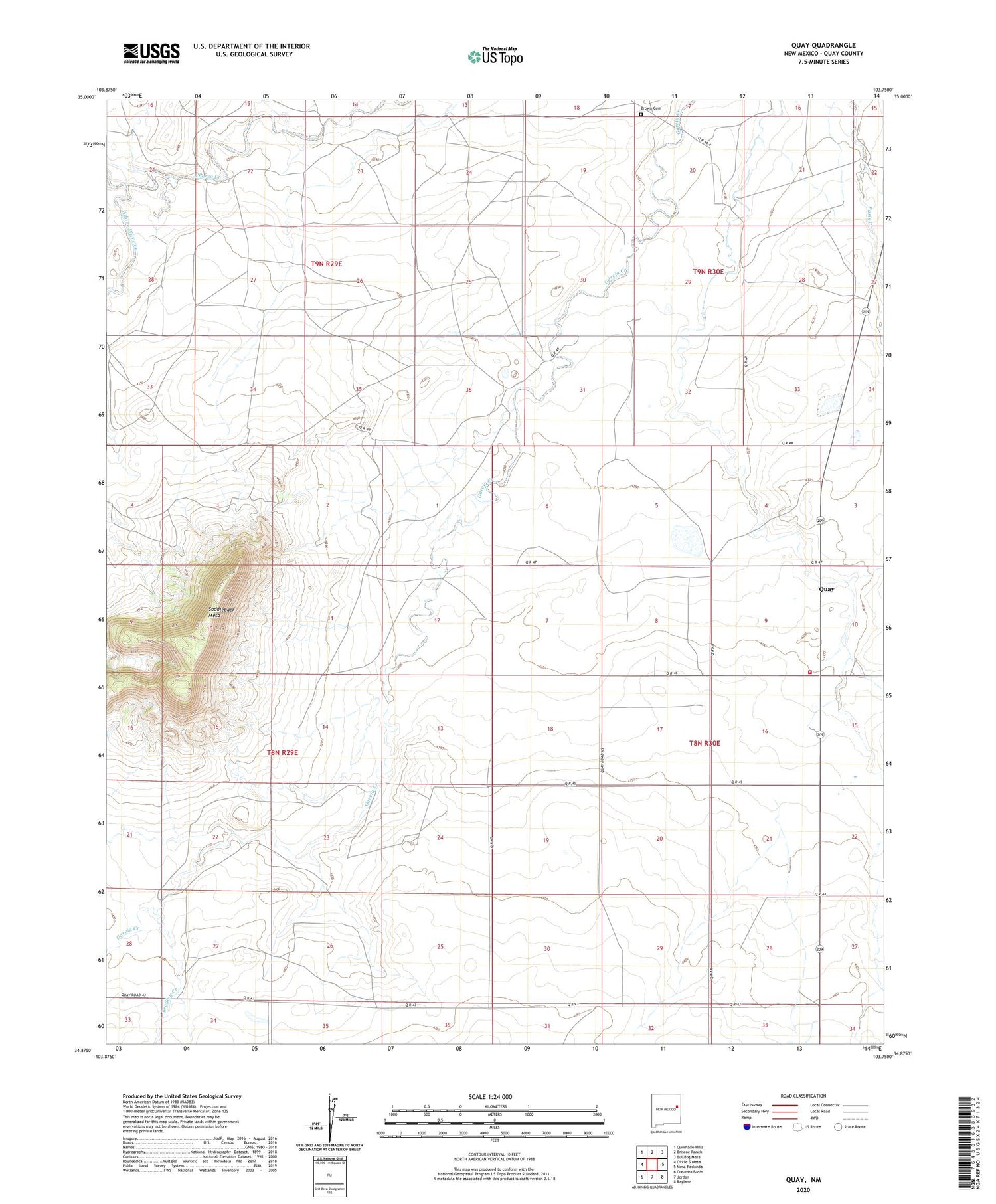 Quay New Mexico US Topo Map Image