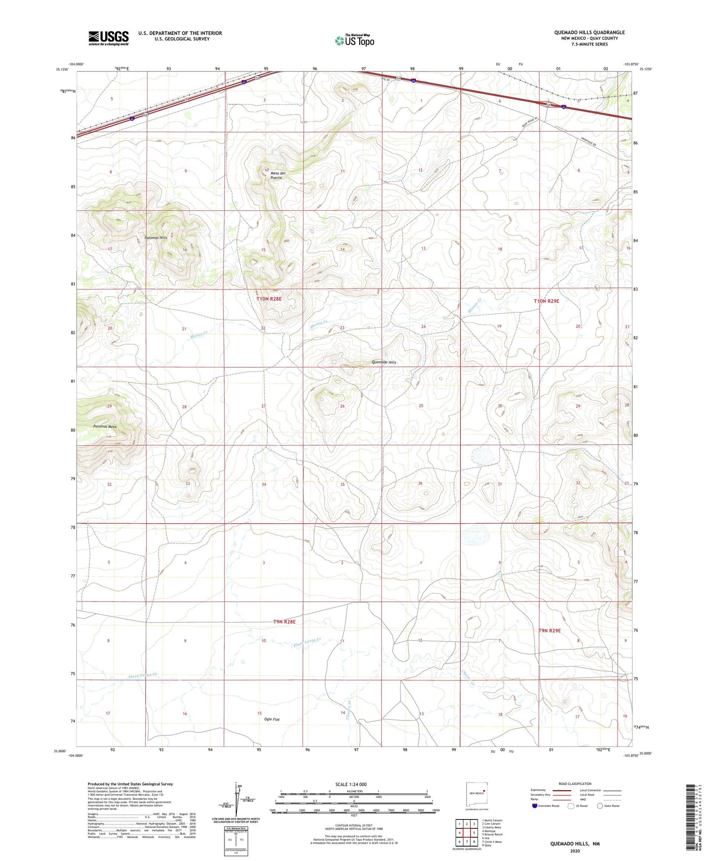 Quemado Hills New Mexico US Topo Map Image