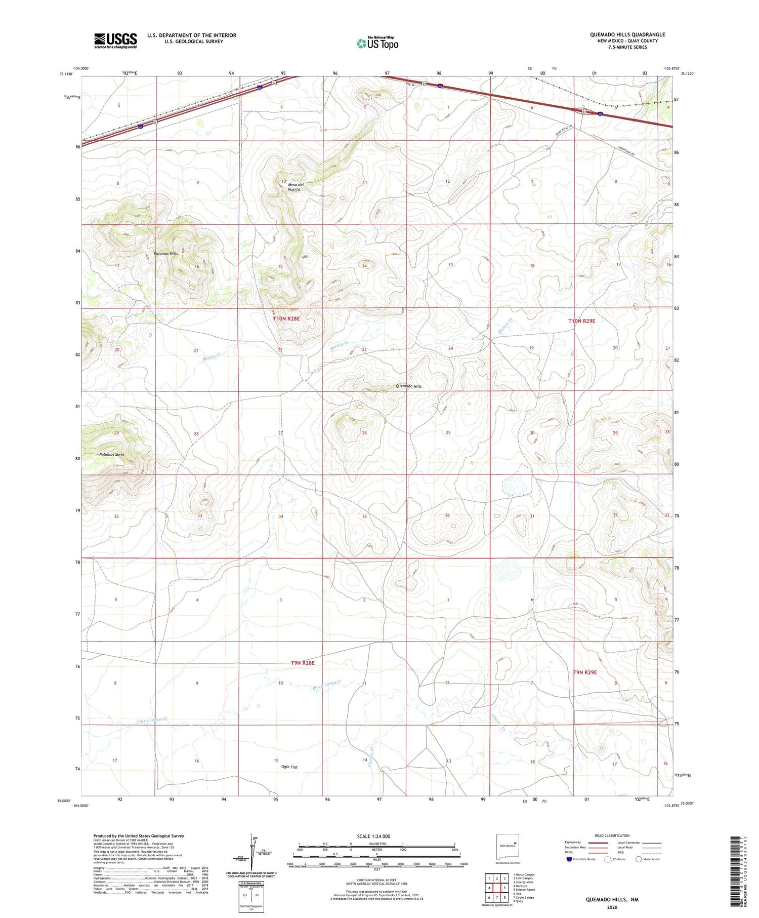 Quemado Hills New Mexico US Topo Map Image