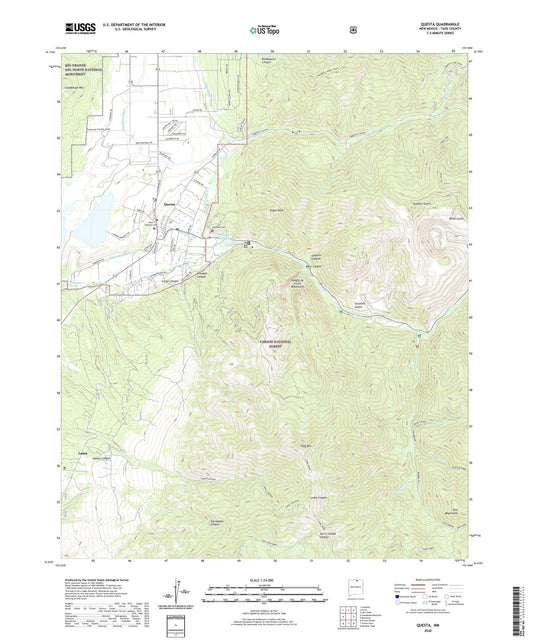 Questa New Mexico US Topo Map Image