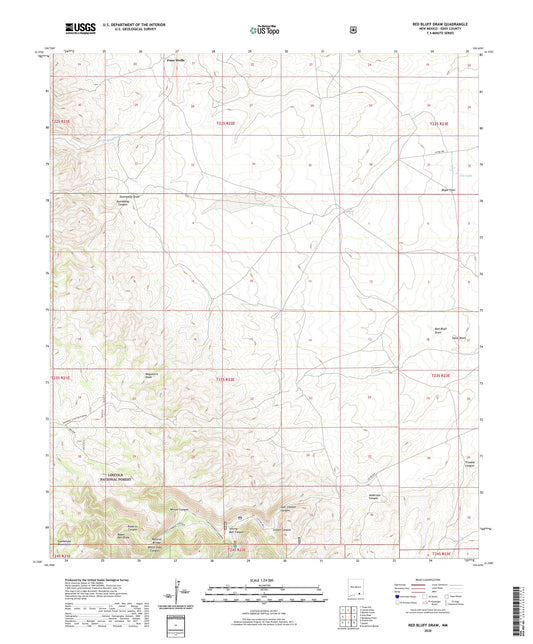 Red Bluff Draw New Mexico US Topo Map Image