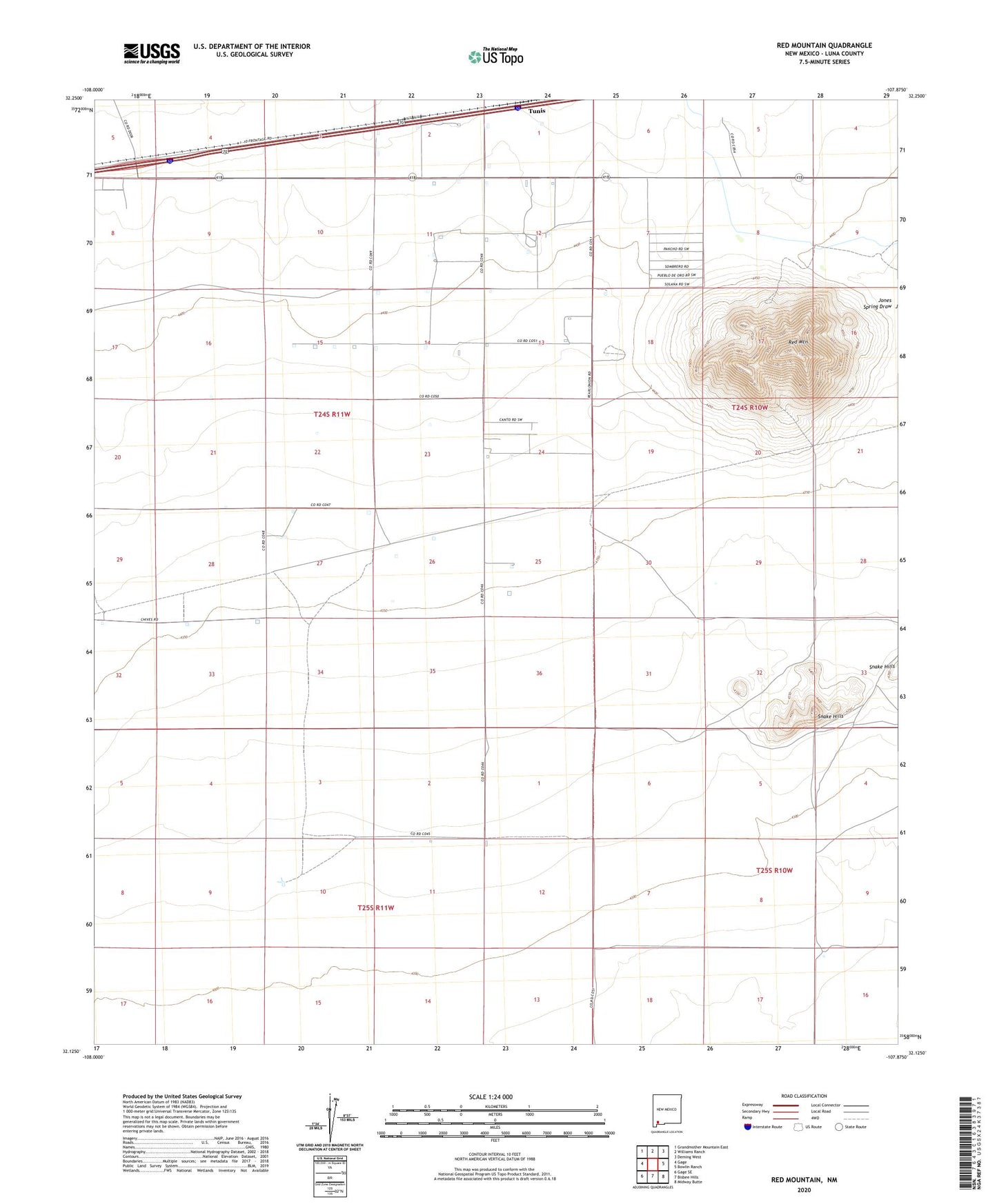 Red Mountain New Mexico US Topo Map Image