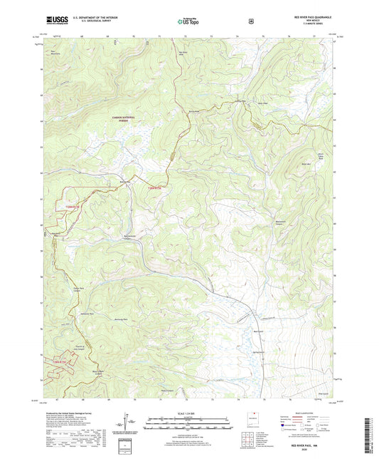 Red River Pass New Mexico US Topo Map Image