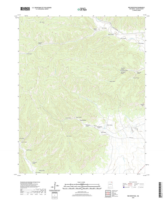 Red River Peak New Mexico US Topo Map Image