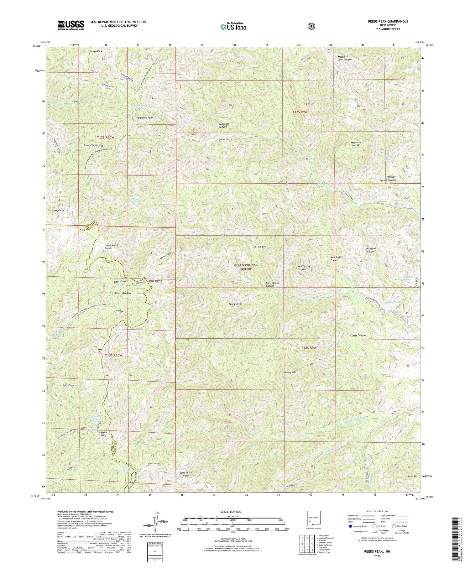 Reeds Peak New Mexico US Topo Map Image