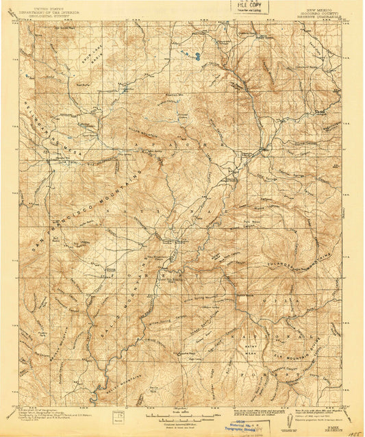 Historic 1918 Reserve New Mexico 30'x30' Topo Map Image