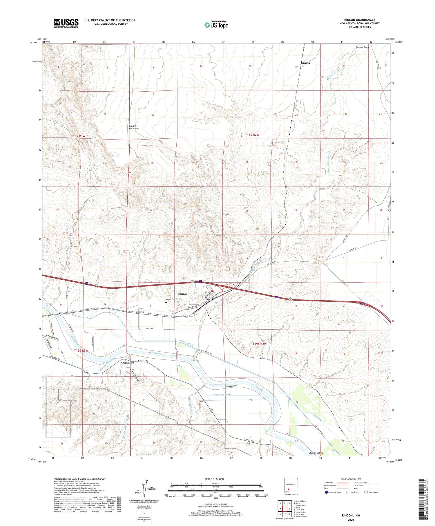Rincon New Mexico US Topo Map Image