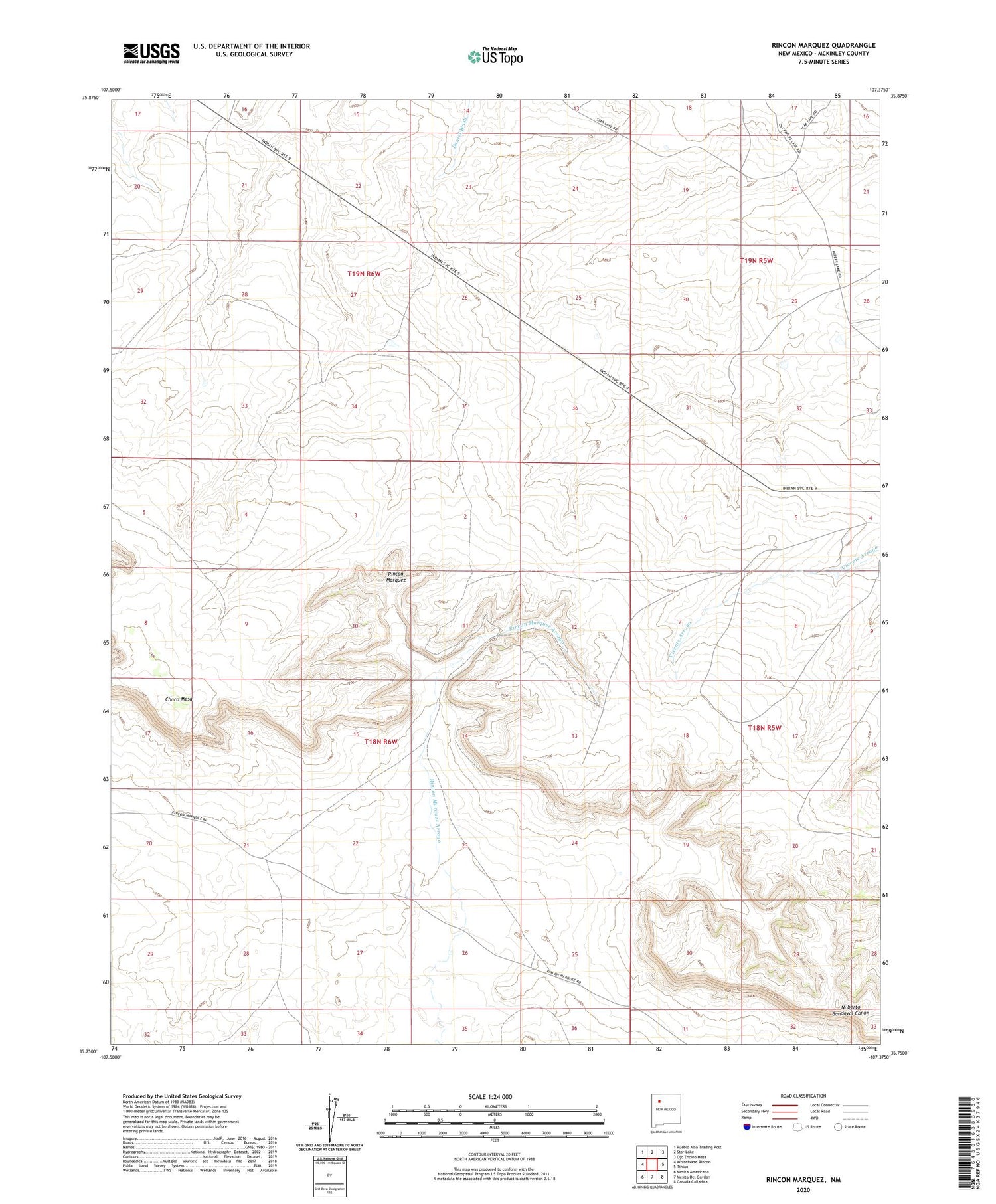 Rincon Marquez New Mexico US Topo Map Image