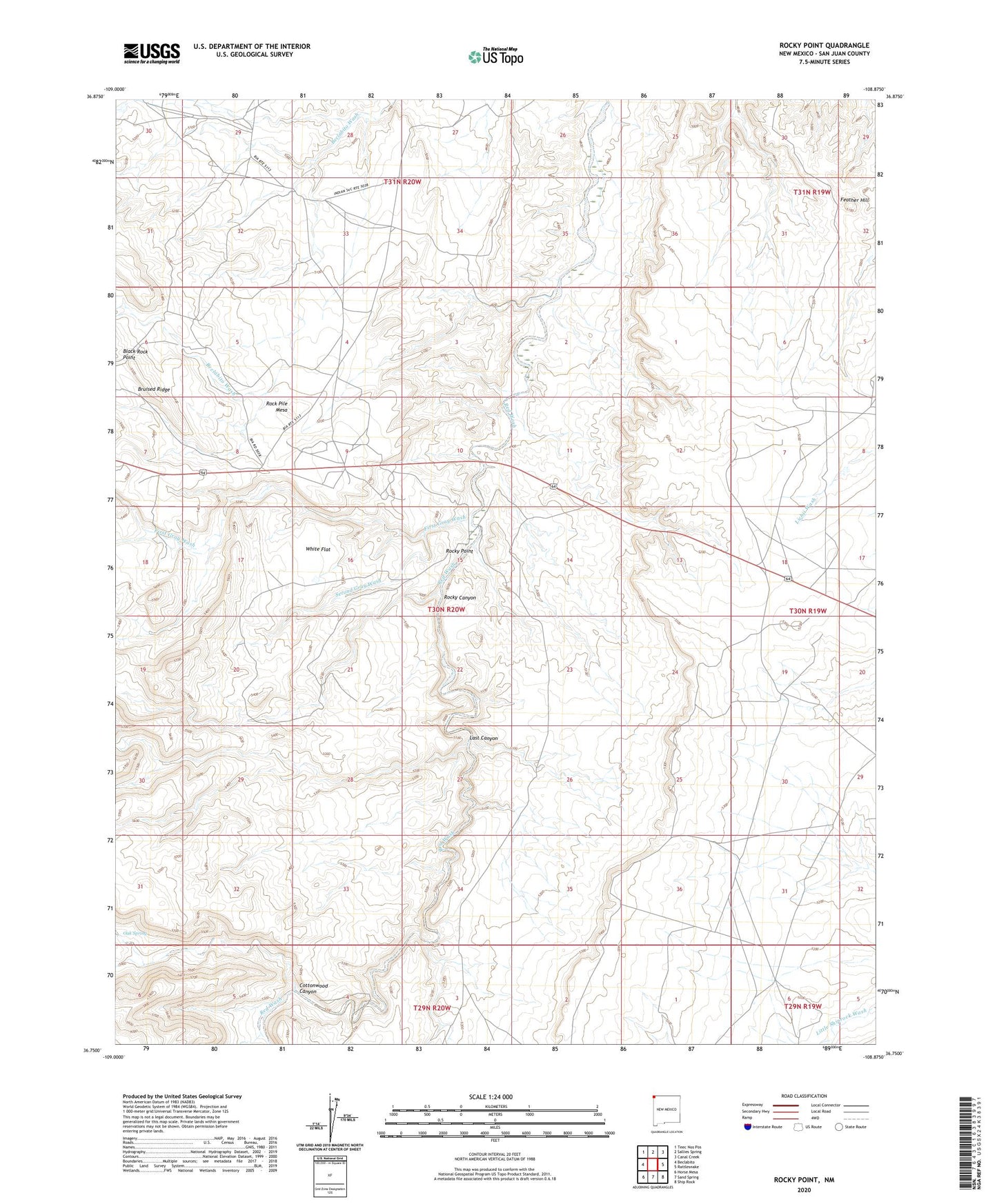Rocky Point New Mexico US Topo Map Image