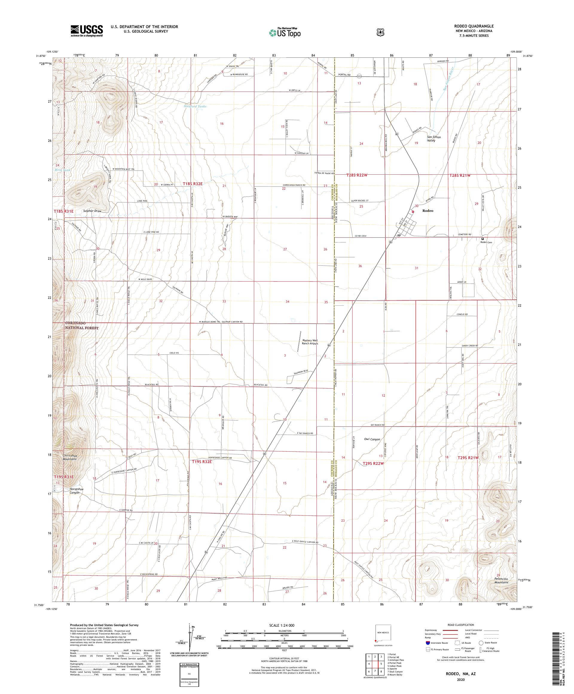 Rodeo New Mexico US Topo Map – MyTopo Map Store