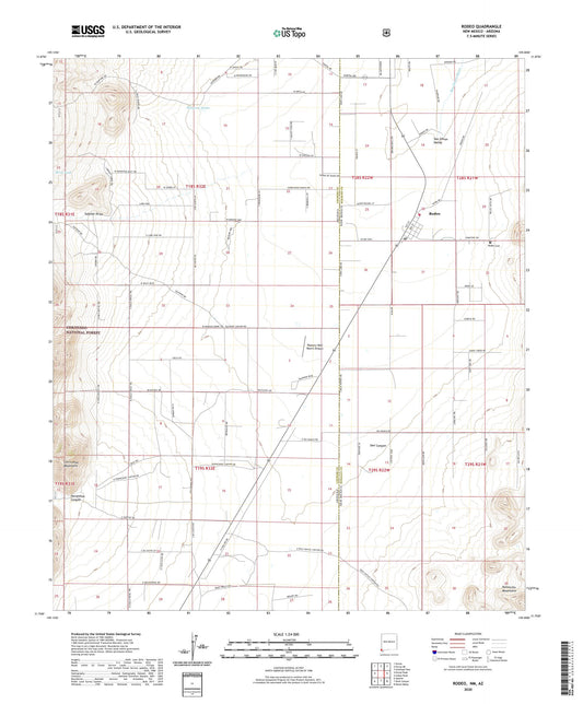 Rodeo New Mexico US Topo Map Image