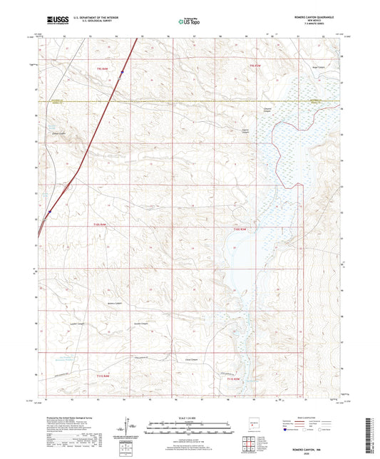 Romero Canyon New Mexico US Topo Map Image