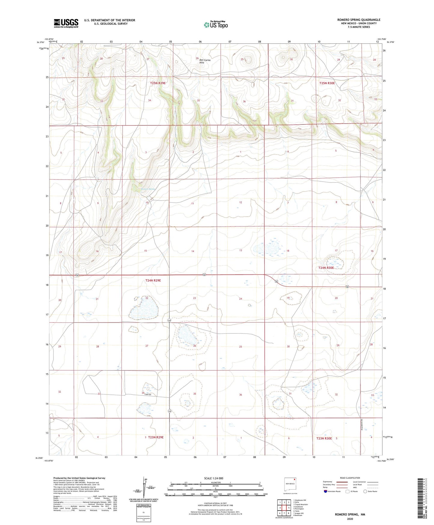 Romero Spring New Mexico US Topo Map Image