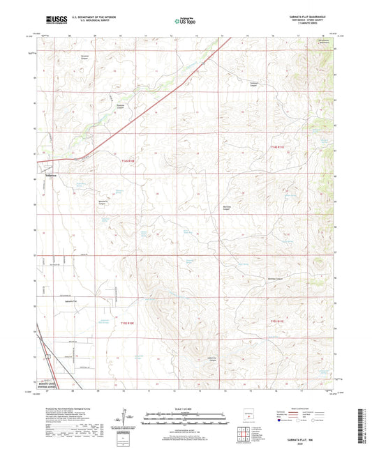 Sabinata Flat New Mexico US Topo Map Image