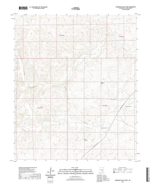 Sagebrush Valley West New Mexico US Topo Map Image