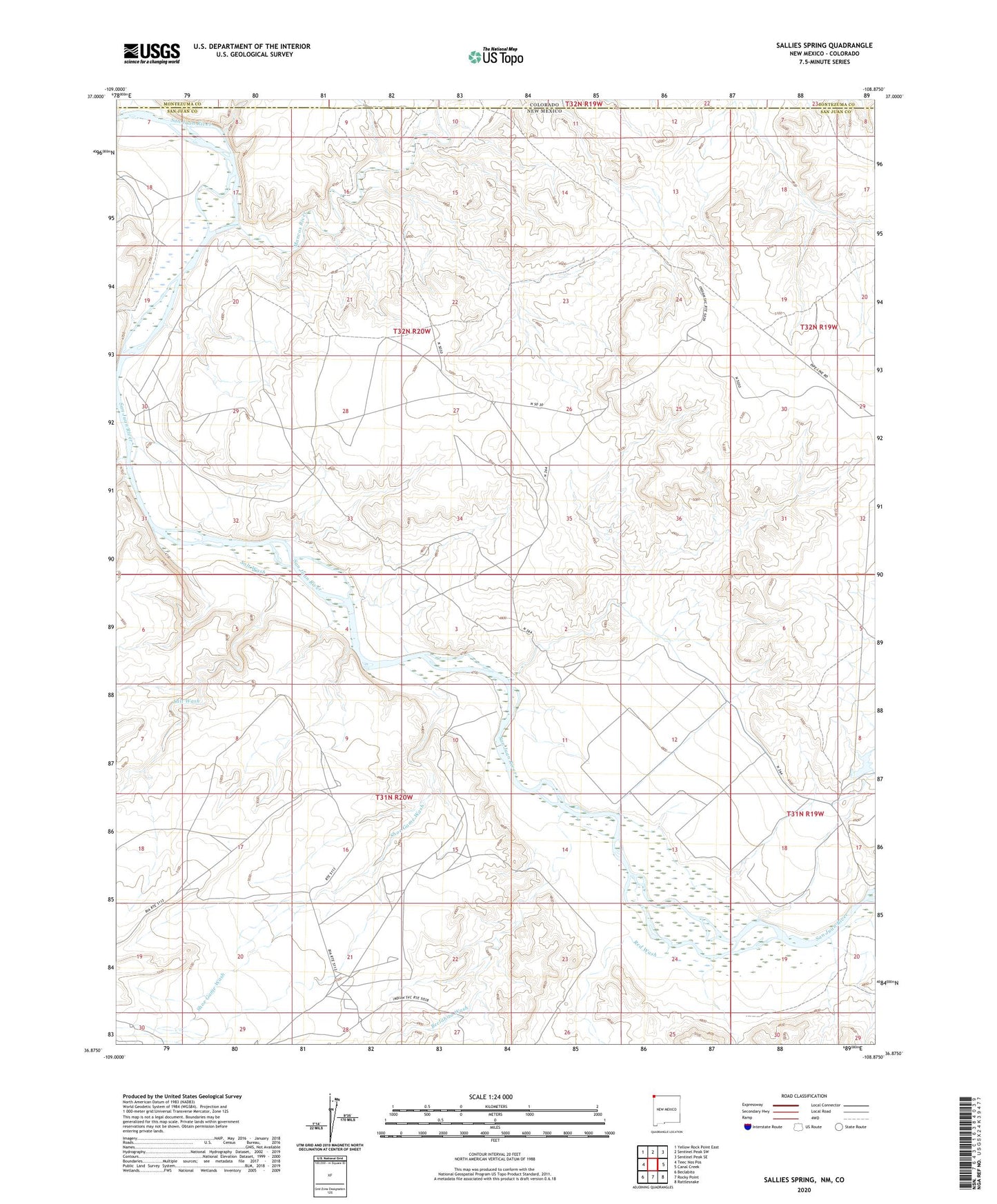 Sallies Spring New Mexico US Topo Map Image