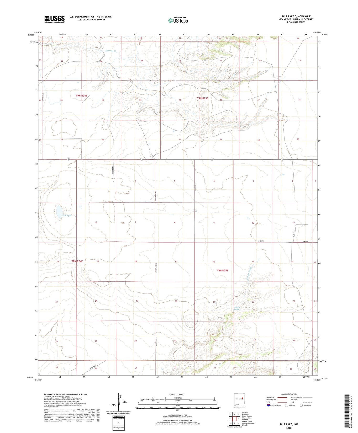 Salt Lake New Mexico US Topo Map Image