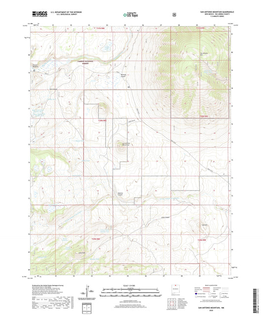San Antonio Mountain New Mexico US Topo Map Image