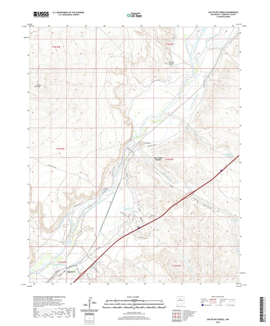 San Felipe Pueblo New Mexico US Topo Map Image