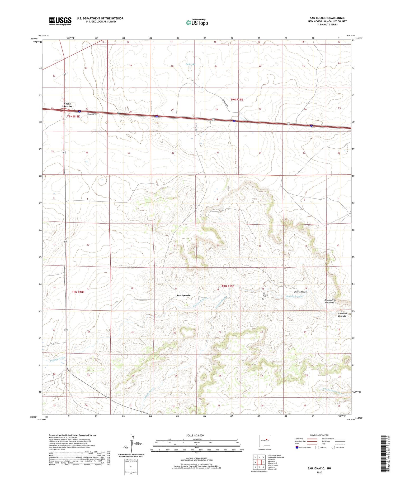 San Ignacio New Mexico US Topo Map Image