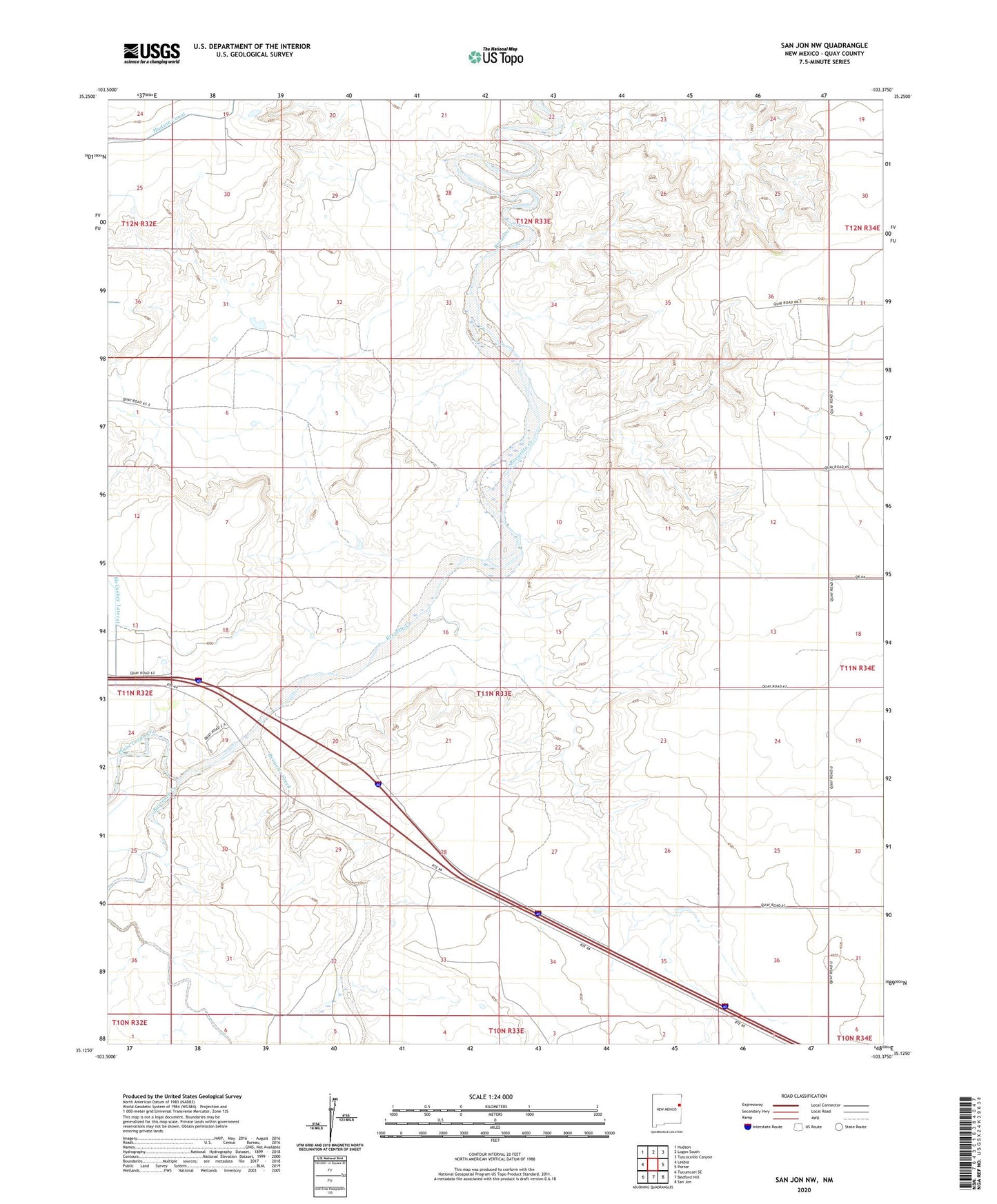 San Jon NW New Mexico US Topo Map Image