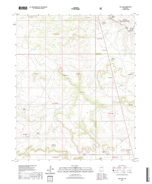 San Juan New Mexico US Topo Map Image