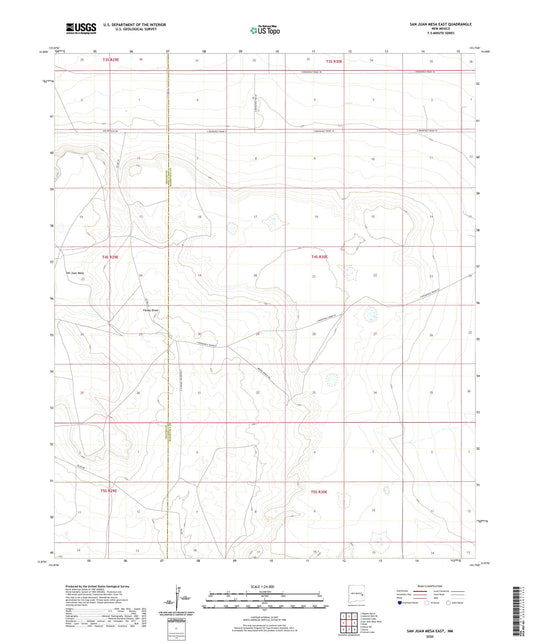 San Juan Mesa East New Mexico US Topo Map Image