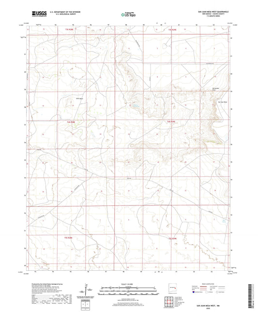 San Juan Mesa West New Mexico US Topo Map Image