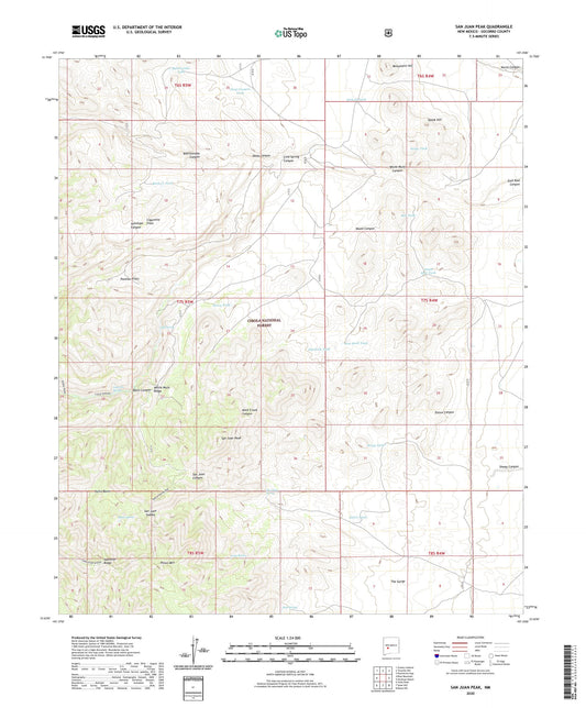 San Juan Peak New Mexico US Topo Map Image