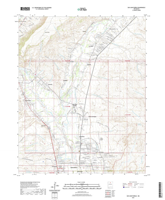 San Juan Pueblo New Mexico US Topo Map Image