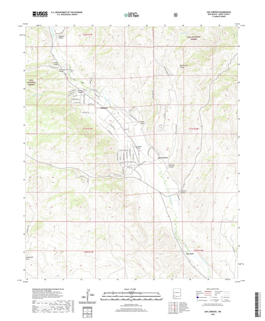 San Lorenzo New Mexico US Topo Map Image