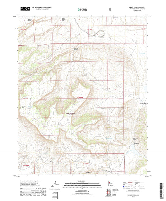 San Lucas Dam New Mexico US Topo Map Image