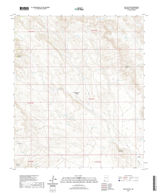 San Luis Pass New Mexico US Topo Map Image