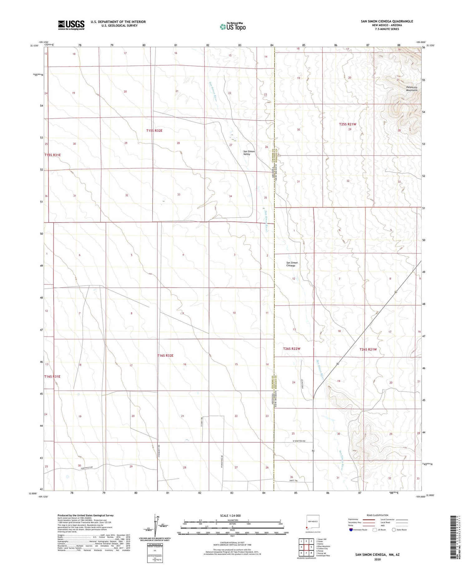 San Simon Cienega New Mexico US Topo Map Image