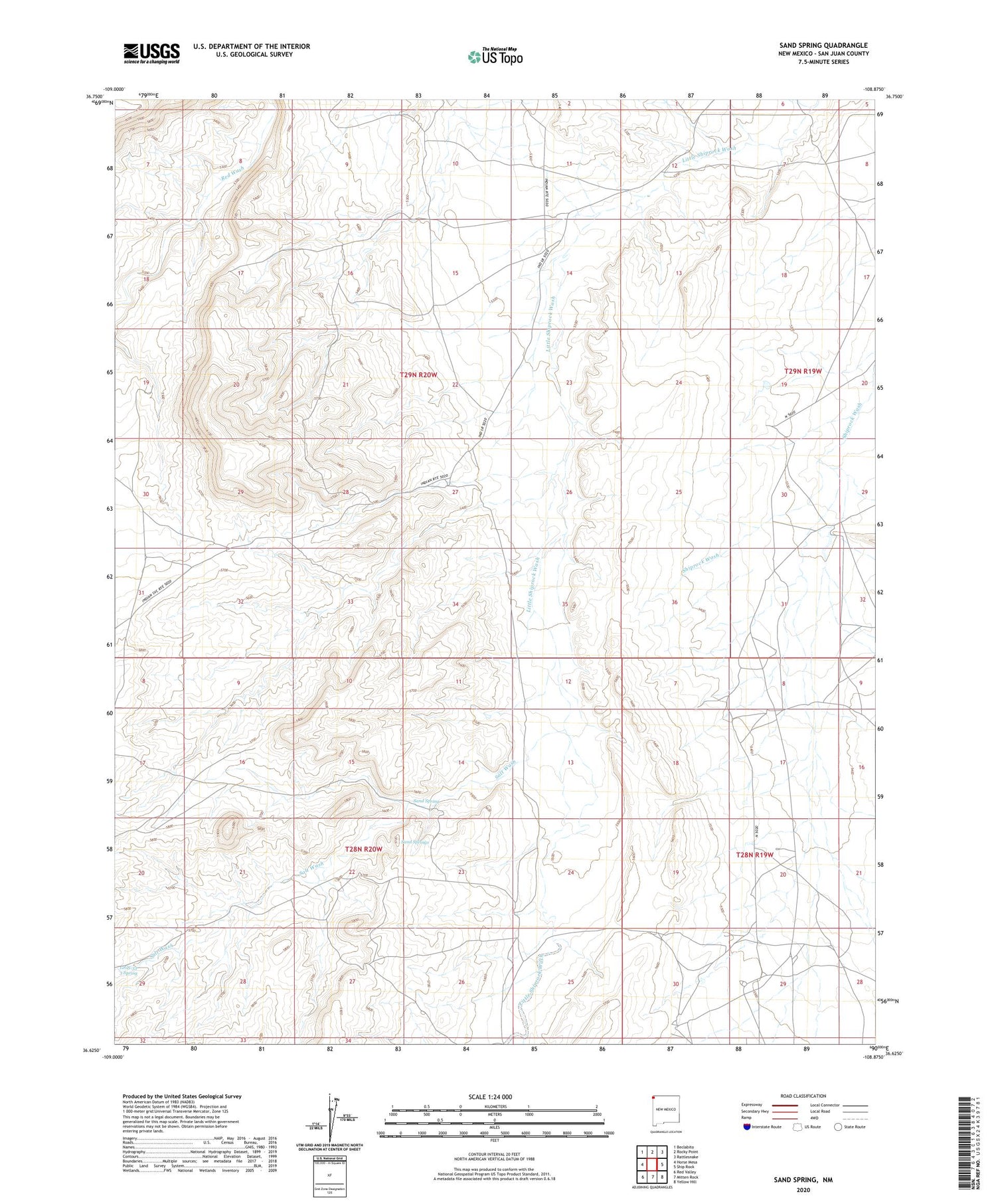 Sand Spring New Mexico US Topo Map Image