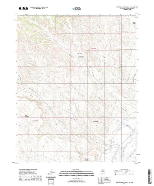 Santo Domingo Pueblo SW New Mexico US Topo Map Image