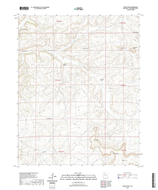 Santos Peak New Mexico US Topo Map Image