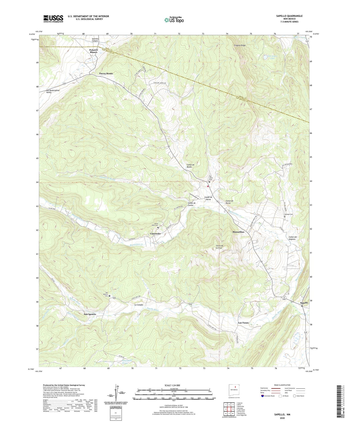 Sapello New Mexico US Topo Map Image