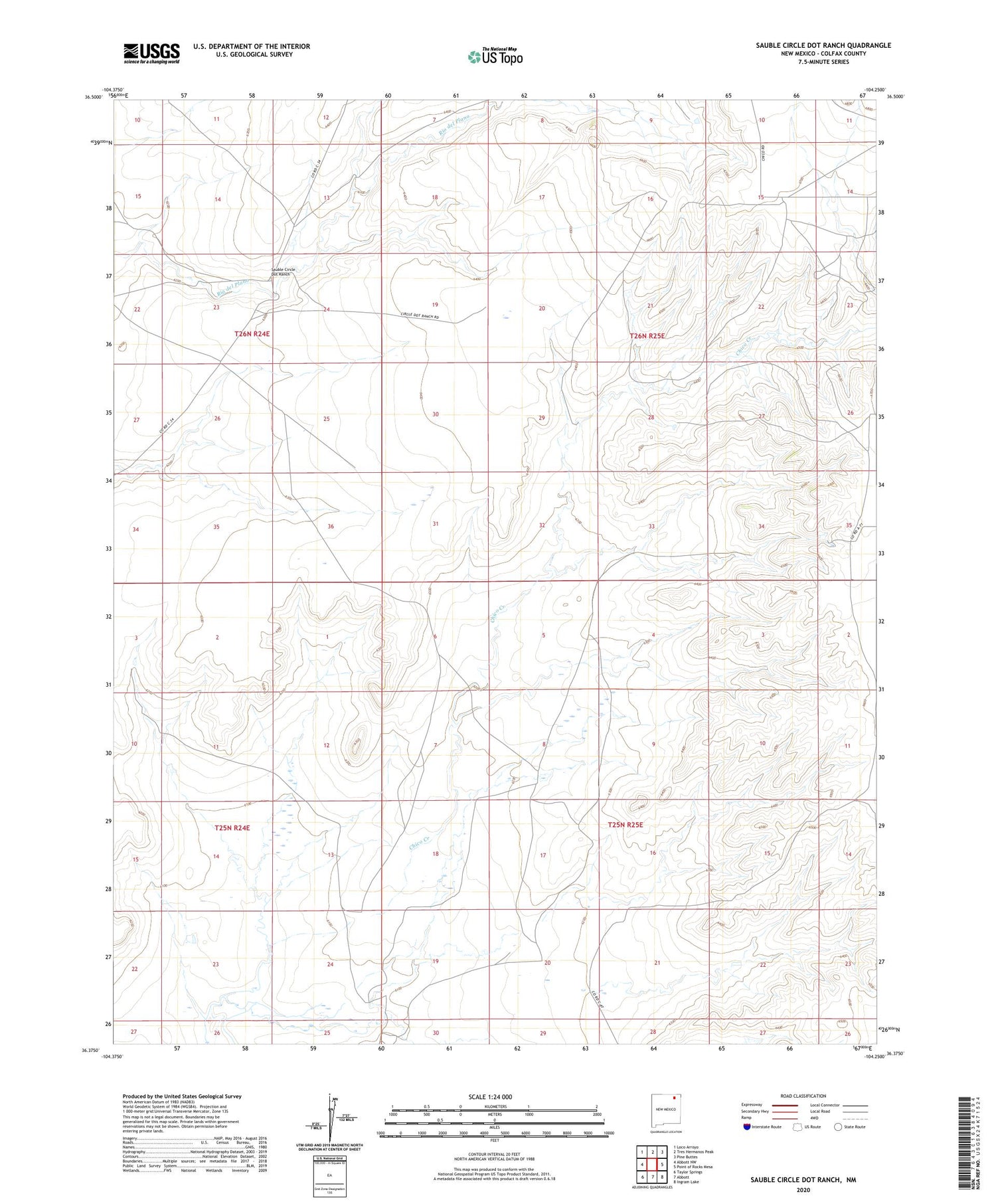 Sauble Circle Dot Ranch New Mexico US Topo Map Image
