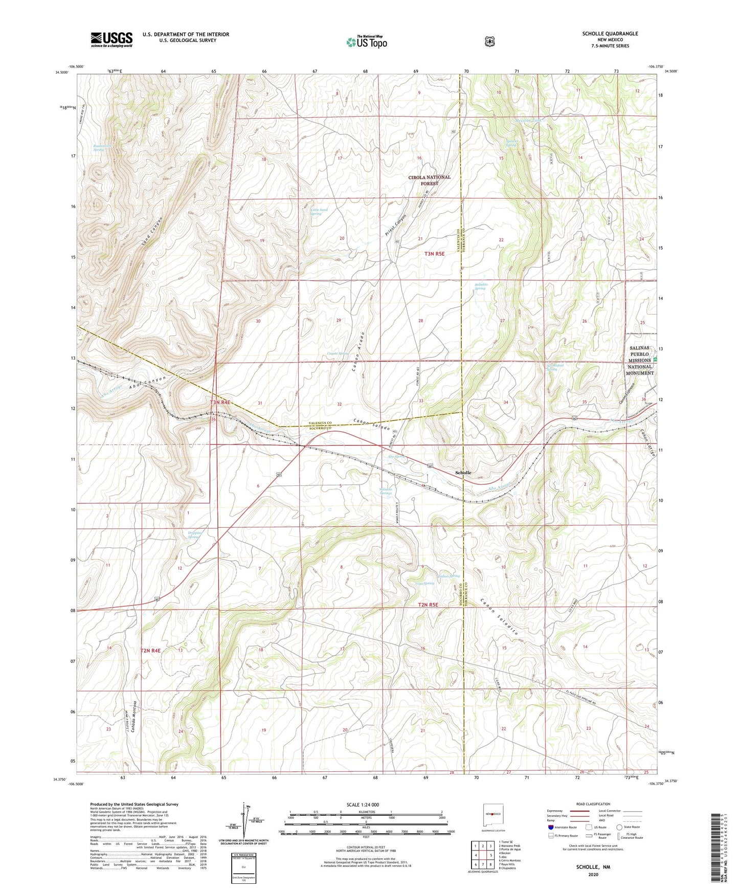 Scholle New Mexico US Topo Map Image