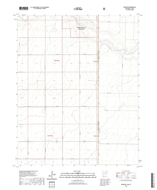 Sedan NE New Mexico US Topo Map Image