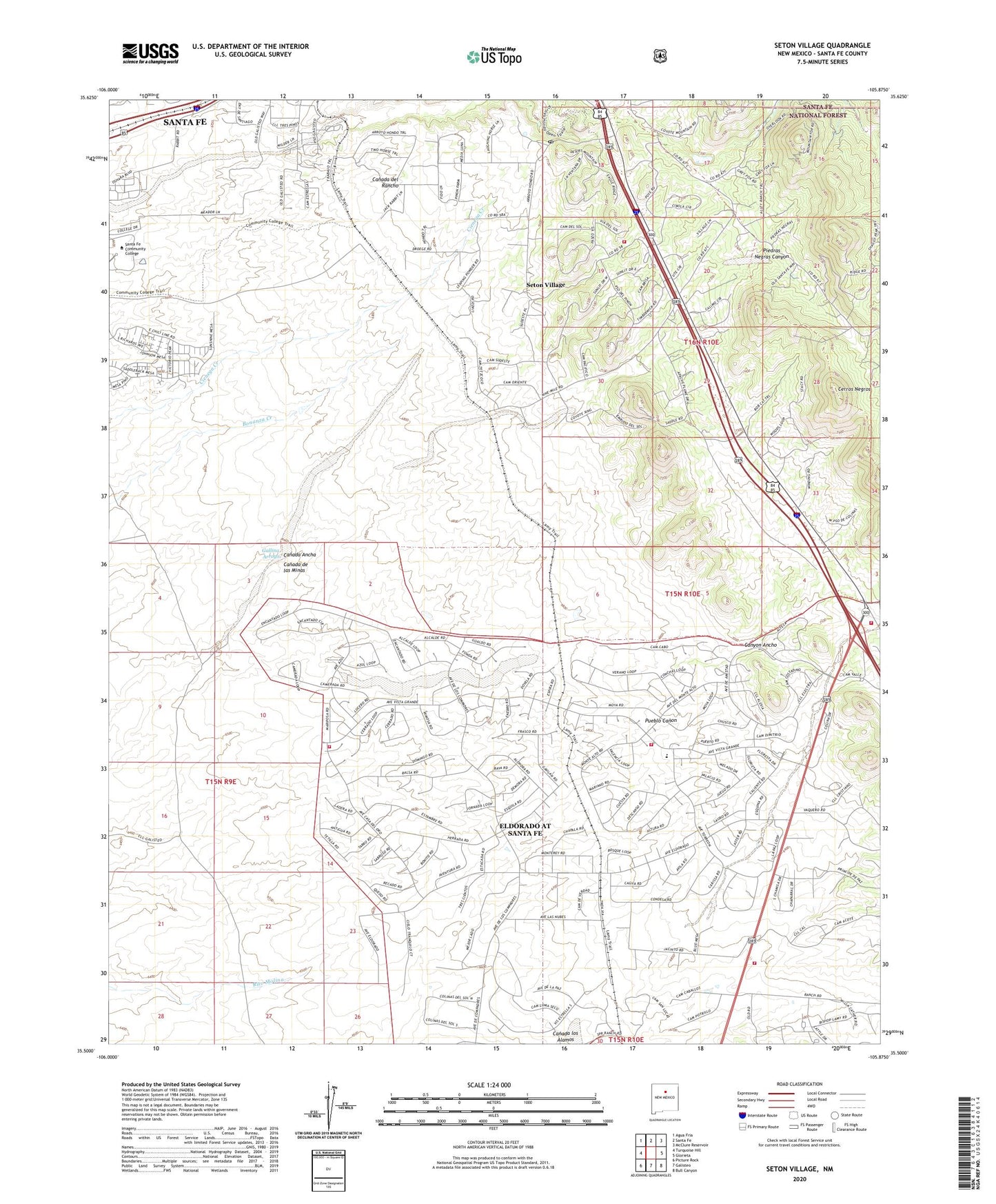Seton Village New Mexico US Topo Map Image