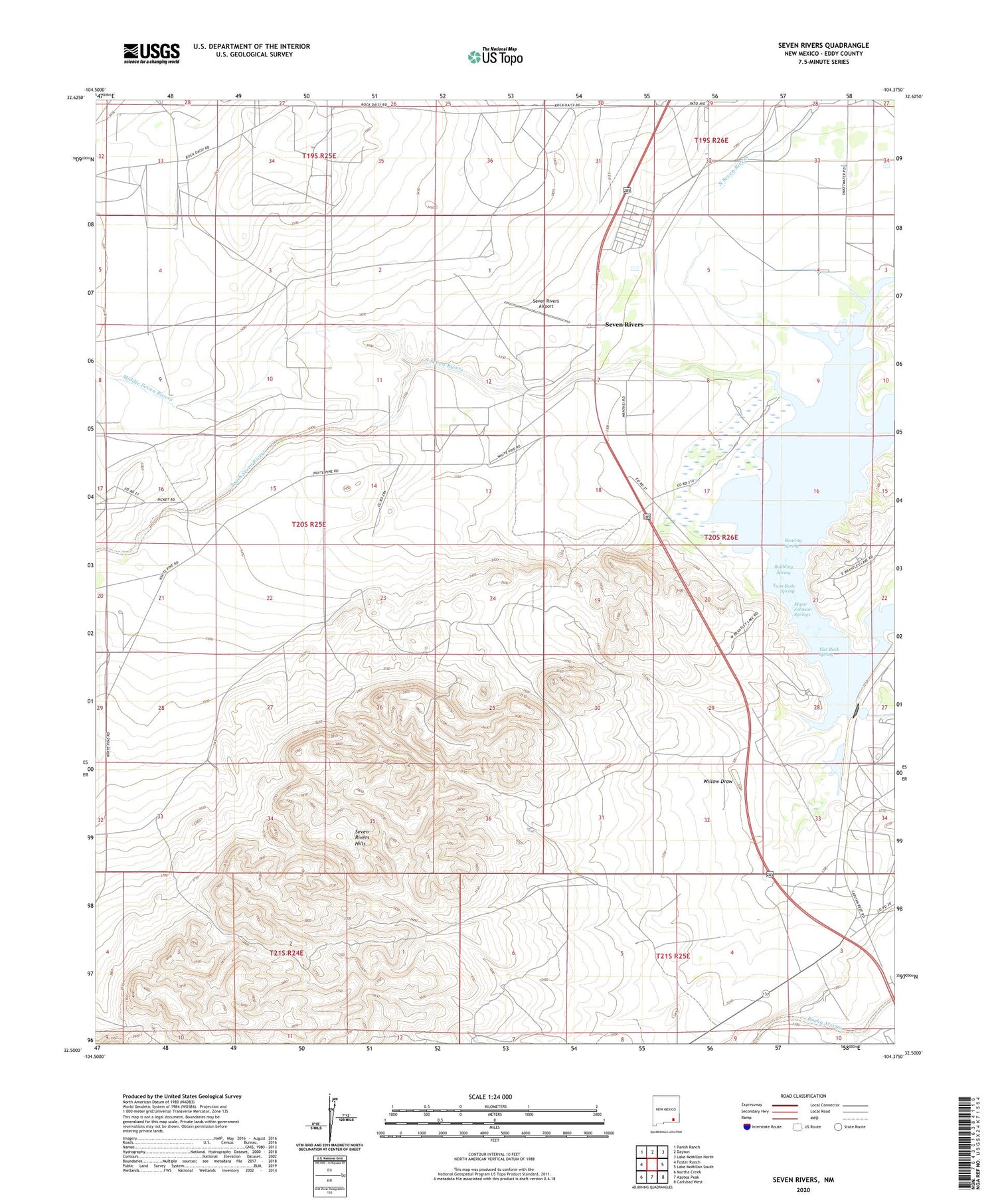 Seven Rivers New Mexico US Topo Map Image