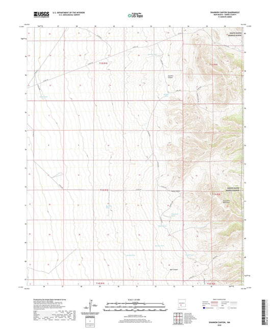 Shannon Canyon New Mexico US Topo Map Image