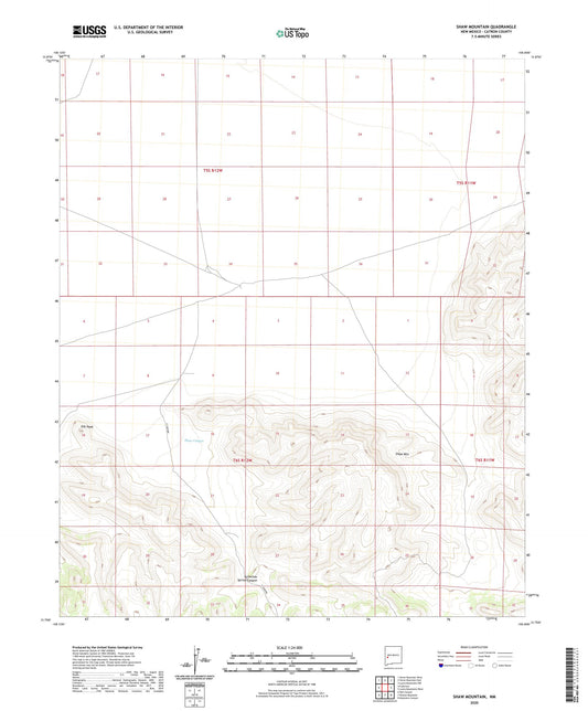 Shaw Mountain New Mexico US Topo Map Image