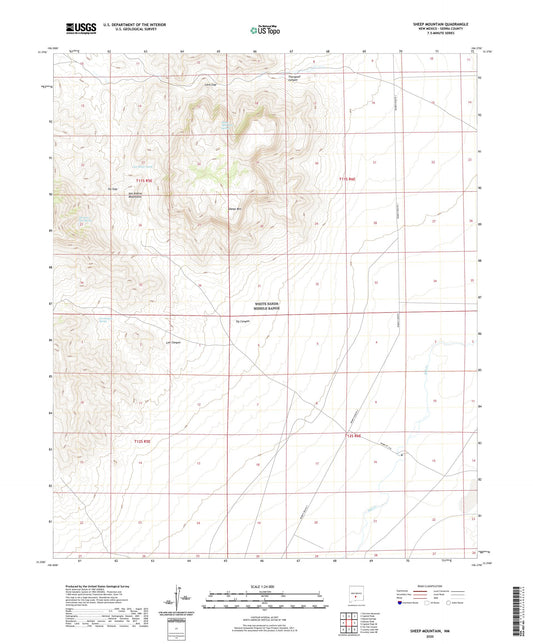 Sheep Mountain New Mexico US Topo Map Image