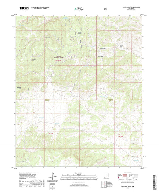 Sheeppen Canyon New Mexico US Topo Map Image