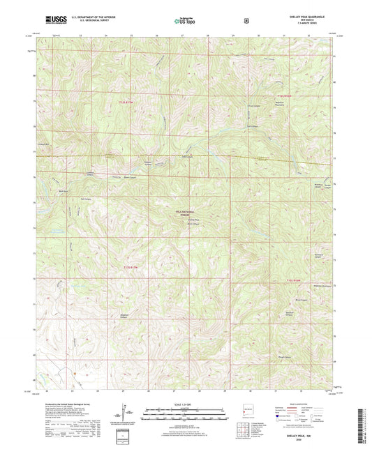 Shelley Peak New Mexico US Topo Map Image