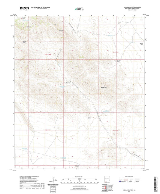 Sheridan Canyon New Mexico US Topo Map Image
